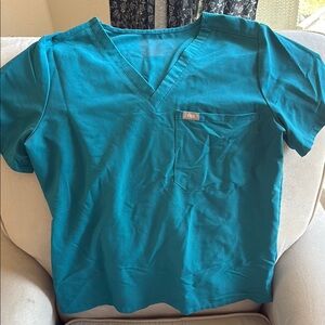 Figs Teal scrub top